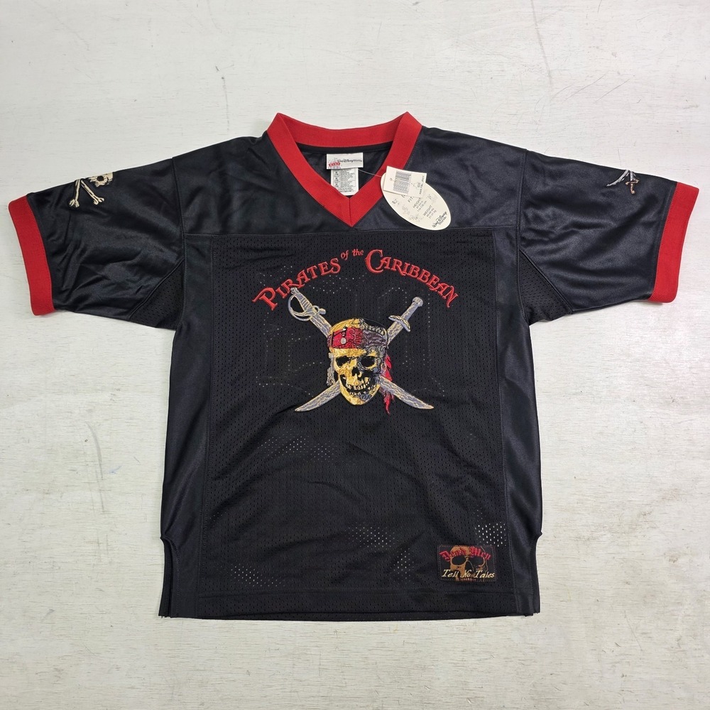 Pirates of the Caribbean Jersey Disney Captain Jack Sparrow Youth Boys M 7/8 New